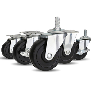 3 Zoll schwarzer Gummi kleines Rollen rad Guss rollenlager Seiten bremse Verriegelung Möbel Rollen Räder - Product Image 3