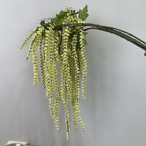 <span class=keywords><strong>Mousse</strong></span> artificielle de haute qualité verdure suspendus feuillage vert rouge Amaranthus plantes pour mariage Vase Bouquet Arrangement de fleurs - Product Image 4