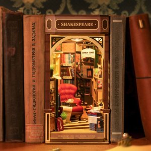 Rompecabezas 3D de Madera, Kit de Rincón de Lectura, Casa en Miniatura para Insertar en Estantes, <span class=keywords><strong>Rolife</strong></span> TGB07 Librería con Luz LED, Regalo Creativo para Mayores de 14 Años - Product Image 3
