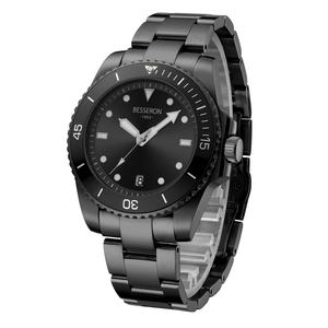 Montre à quartz pour homme personnalisée avec lunette rotative en céramique, cadran lumineux, bracelet en caoutchouc interchangeable, boîtier en acier inoxydable 316L, vente flash - Product Image 3