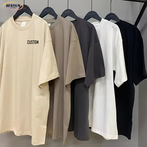 <span class=keywords><strong>เสื้อ</strong></span>ยืดผ้าฝ้ายโอเวอร์ไซส์สำหรับผู้ชายเสื้อโอเวอร์ไซส์ผ้า100% หนาแบบหรูหราโลโก้แบบกำหนดเองว่างเปล่าเสื้อล้อเลียนไซส์ใหญ่พิเศษ - Product Image 1