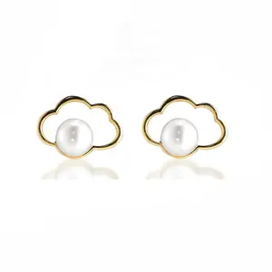 新款珠宝耳环925纯银淡水珍珠魅力耳环派对女性婚礼儿童礼物