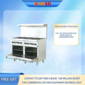 Equipo de cocina comercial para restaurante Cocina de gas de 8 quemadores con horno - Product Image 4