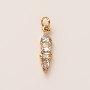 Vente en gros de pendentifs en acier inoxydable avec breloque et pierre de naissance Bijoux de bricolage pendentifs en zircon plaqué or 18 carats pour la fabrication de colliers Gigt - Product Image 6