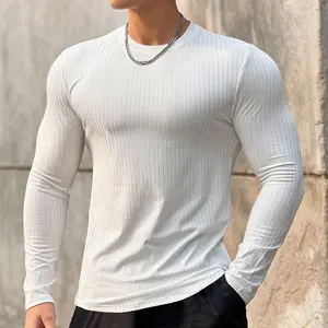 Casual Long Sleeve T-Shirt O-Neck with Solid Design and Pattern