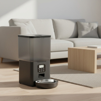 Distributeur automatique intelligent 6L pour animaux de compagnie, double alimentation Wi-Fi, 4 repas, 48 portions, avec minuterie, pour aliments secs, en acier inoxydable et plastique robuste, vente en gros