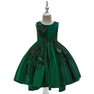 Vestidos Elegantes de Satén con Lentejuelas y Flecos para Niñas, Vestidos de Princesa para Fiesta de Cumpleaños, Desfile, Boda - Product Image 4