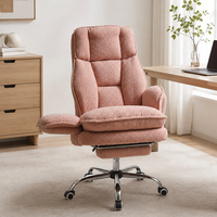 Chaise de salon pour animaux de compagnie Criss Cross, fabricant OEM, 135 °   Fauteuil de direction ergonomique inclinable avec accoudoirs rabattables en polaire Teddy, chaise de coiffeuse