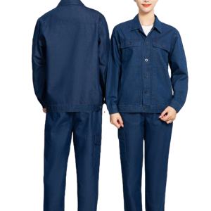 Été à manches courtes 20% coton Denim Jeans à manches courtes Uniforme de sécurité Professionnel Ensemble de travail Vêtements de travail Hommes - Product Image 1