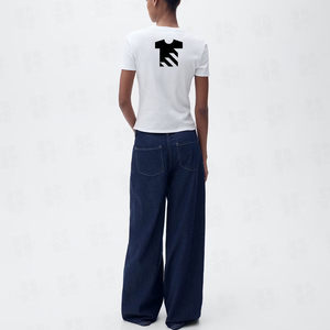 Manufacturer Wholesale High Quality Combed Cotton <b>Top</b> Tee Custom Silk Screen Print Logo Heavy Weight Crop T Shirt Women Fitted - Product Image 4