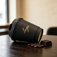 Gobelet en papier à double paroi jetable, estampage en relief, logo personnalisé en or, accepte les gobelets en papier de 8/12/16 oz pour les boissons chaudes