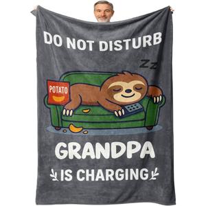 <b>Blue</b> Quilted Grandma Quotes Flannel <b>Blanket</b> <b>Throw</b> <b>Blanket</b> Nap <b>Blanket</b> Machine Washable Fade Resistant for Bedroom Living Room - Product Image 3