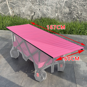 Carro plegable personalizado para exteriores con ruedas anchas, vagón de jardín, vagón de playa para acampar, plataforma cerrada, parasol extraíble para almacenamiento - Product Image 1