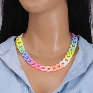 Collar de Clavícula de Resina Colorida, Cadena Geométrica, Joyería para Fiestas, Origen Yiwu - Product Image 5