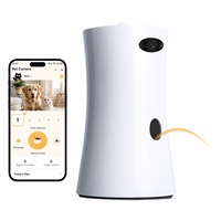 Cámara Inteligente para Mascotas con Dispensador de Comida, Rotación de 360 Grados, Visión Nocturna HD 1080P, Lanzador Automático de Golosinas para Perros, Monitor, Juguetes Interactivos