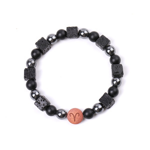 Bracciali in Pietra Vulcanica Naturale con 12 Segni Zodiacali per Uomo <span class=keywords><strong>e</strong></span> Donna: <span class=keywords><strong>Acquario</strong></span>, Sagittario, Cancro, Ariete, Pesci, Gemelli, Bilancia, <span class=keywords><strong>Leone</strong></span> - Product Image 3