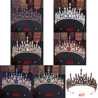 Diadèmes et Couronnes de Mariée Personnalisés de Luxe en Strass, Diadèmes de Reine en Cristal pour Mariage, Accessoires de Cheveux en Alliage Plaqué Or pour Concours de Beauté