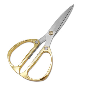 <b>Kitchen</b> <b>Scissor</b> Stainless Steel Gold Handle Straight Head For Home Use - Product Image 2