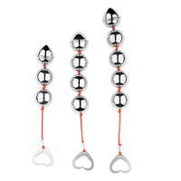 Boules Anales Métalliques Géantes avec Ligne Rouge, Plug Anal, Jouets Sexuels pour Femmes, Masturbation Anale, Dilatateur