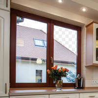 Fenêtre à battant moderne américaine à rupture de pont thermique certifiée, avec grand panneau trempé en fibre de verre et aluminium, pour maison