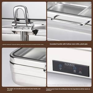 Matériel de restauration Yolecen, réchaud rectangulaire en acier inoxydable avec couvercle visible, réchaud électrique pour aliments, pour hôtel - Product Image 5