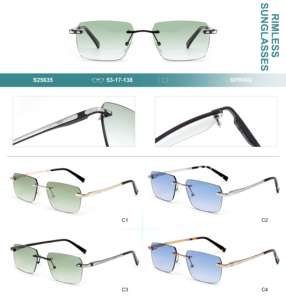 לוגו מותאם אישית אופנה אירופה ואמריקה נשים גוונים מגניבים משקפי שמש גברים ללא מסגרת אופנה חדשה משקפי שמש ללא מסגרת - Product Image 6