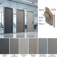 Portes intérieures à double battant en mélamine rainurée pour maisons, présentées pour projets de chambres d'hôtel