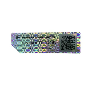 Impressão personalizada da etiqueta do laser do holograma da fábrica com código qr e número de série