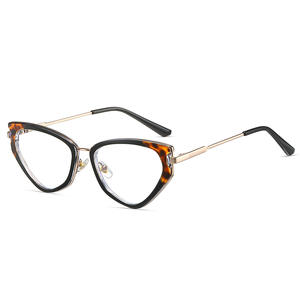 Montura de Gafas TR90 Ojo de Gato con Protección Anti Luz Azul, Montura Completa, Gafas Ópticas para Mujer, Transparentes con Estampado de Leopardo 87280 - Product Image 5
