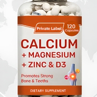 Gélules de Calcium Liquide, Magnésium, Zinc et Vitamine D3 pour la Santé des Os et des Dents, la Santé Digestive des Adultes, Haute Absorption, Pureté, OEM