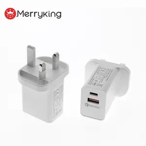 EU US UK AU Plug QC3.0 18W 20W PD Quick Charger Type C Wall Charger Mobile Phone Dual Ports USB QC3.0 Fast Charger