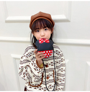 Nuova <span class=keywords><strong>Borsa</strong></span> a Tracolla Rotonda Mini di <span class=keywords><strong>Minnie</strong></span> Mouse, Portamonete Multifunzionale in PU con Cerniera per Ragazze, Moda Piccola 11x10x5cm - Product Image 5