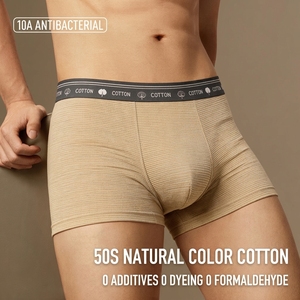 Calzoncillos Bóxer de Algodón Antibacteriano 10A para Hombre, Tejido Sin Costuras, Corte Medio, Ropa Interior para Adultos - Product Image 2
