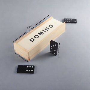 ชุดโดมิโนขนาดเล็กสำหรับครอบครัวพร้อมกล่องไม้ลายศิลปะพื้นบ้าน - Product Image 3