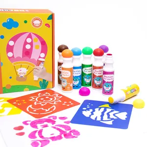 Pennarelli a punti lavabili Superdots per bambini, pennarelli a punti Non tossici da 2 fl.oz con stencil di carta per attività da colorare giocattoli da disegno