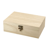 Boîte en bois massif de paulownia non fini et poli de la marque HZHR, couvercle personnalisable, projets artistiques DIY pour Thanksgiving, multifonction, pour table