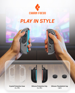 เคสป้องกัน TPU แบบนิ่มสำหรับคอนโทรลเลอร์ Nintendo Switch <span class=keywords><strong>2</strong></span> Joycon, พื้นผิว PC โปร่งใส, ออกแบบตามหลักสรีรศาสตร์, จับถนัดมือ, กันลื่น - Product Image 5