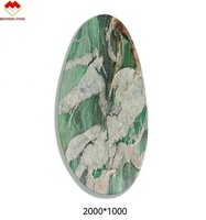 Ensemble table basse en marbre moderne et luxueux en forme de goutte Bureau ovale en quartzite vert bordeaux botanique du Brésil pour la cuisine et l'hôtel
