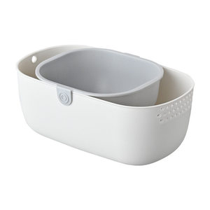Boîte à collation double couche Xi Wang avec panier de drainage pour le stockage des fruits, des noix et des graines, utilisation en cuisine et dans le salon - Product Image 5