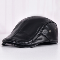 Gorra Trucker Unisex de PU para Otoño/Invierno con Orejeras Cálidas Invisibles, Forro Suave y Resistente al Viento, Gorro de Moda para Exteriores