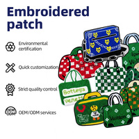 Patch brodé en chenille en forme de sac à main, thermocollant, pour vêtements, chapeaux, sacs, décoration DIY, vente en gros
