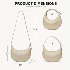 Sac bandoulière vintage polyvalent pour femme en PU clouté couleur unie style porté sous le bras - Product Image 4