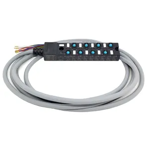 SUEL单通道/双通道紧凑型M8接线盒，用于自动化系统8位分配器，带预制电缆