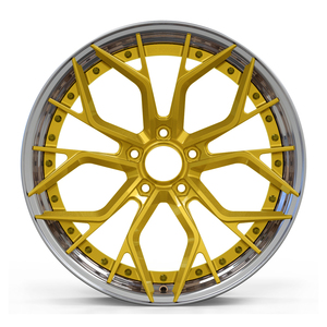 20 21 22 rohana rèn bánh xe hợp kim nhôm rèn bánh xe Thùng đánh bóng và trung tâm vàng tùy chỉnh hai mảnh sâu món ăn vành - Product Image 3