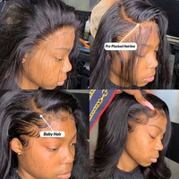 Perruque frontale en dentelle sans colle Bouncy Fluffy Kin Curly Brésilien Afro Wave Curls Perruque avec dentelle transparente