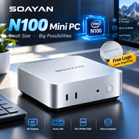 Mini PC Intel N100, double LAN, ordinateur professionnel compact, faible consommation, affichage 4K, Windows 11 Pro, conception de logo gratuite