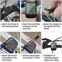Speedometer sepeda Digital, Odometer sepeda komputer tahan air dengan LCD