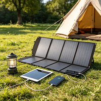 ALECTER Nouveau panneau solaire pliable multicristallin en silicium 100W 21% d'efficacité 12V Chargeur étanche MC4 XT60 Anderson
