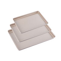 Ensemble de 3 plateaux de cuisson en acier au carbone antiadhésifs, plaque à biscuits, plat de four, multi-usages, passe au lave-vaisselle