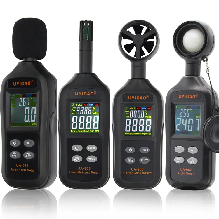 Digitale Decibel Noise Sound Level Meter Lux Light Meter Thermo Hygrometer Temperatuur Vochtigheid Meter Wind Meter Anemometer